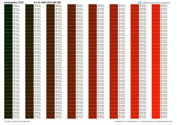 RGB / HEX Farbtafel / Farbtabelle 3720