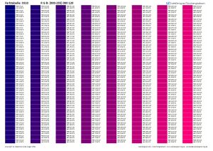 RGB / HEX Farbtafel / Farbtabelle 3310