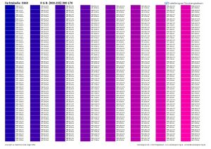RGB / HEX Farbtafel / Farbtabelle 3360