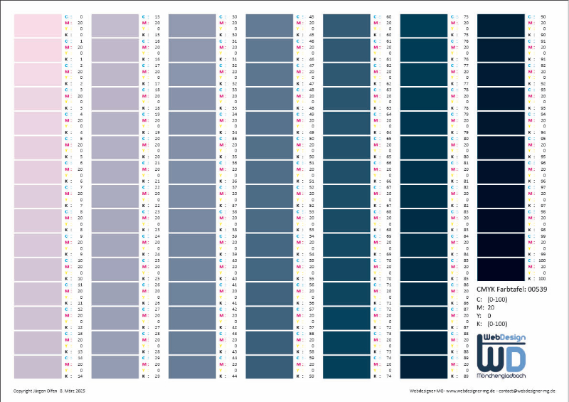 CMYK-Farbtabelle 0539