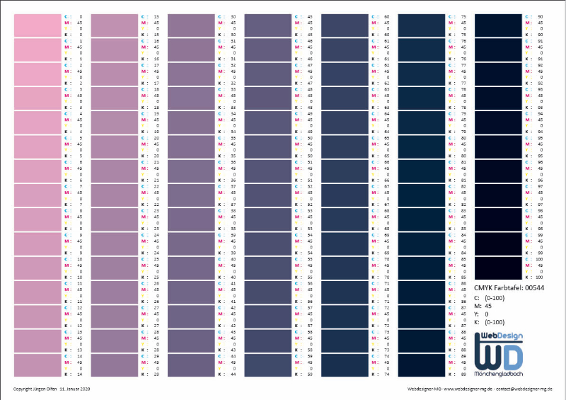 CMYK-Farbtabelle 0544