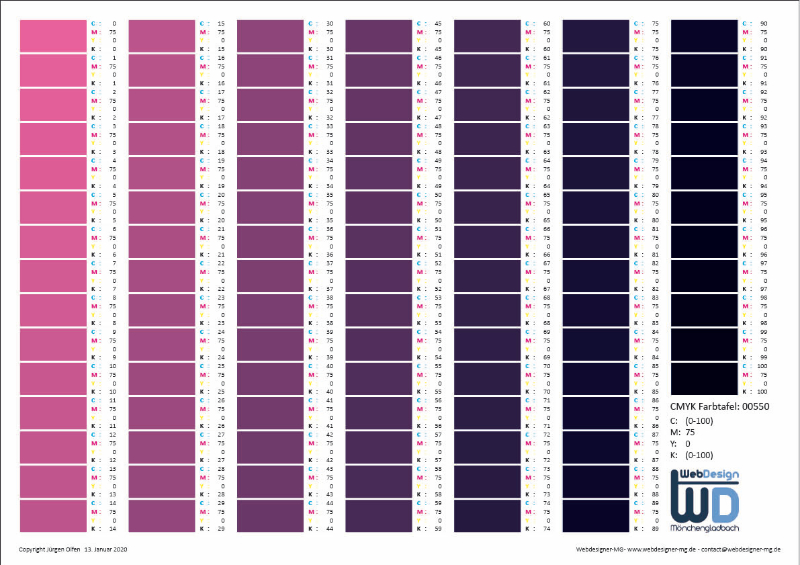 CMYK-Farbtabelle 0550