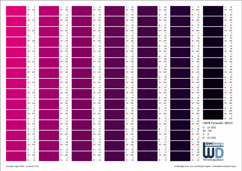 CMYK-Farbtabelle 0555